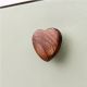 Brown Wooden Heart Drawer Knobs-6 Pieces