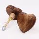 Brown Wooden Heart Drawer Knobs-6 Pieces