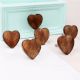 Brown Wooden Heart Drawer Knobs-6 Pieces