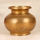 Engraved Brown Finish Brass Holy Water Pot for Decoration