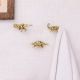 Modern Dinosaur Aluminium Golden Heavy Duty Wall Hooks-Pack of 3