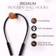 Natural Brown Wooden Wall Hooks-Pack of 10