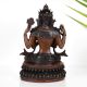 Handcrafted Copper Statue of Buddhist Deity Chenrezig for Prayer Room