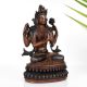 Handcrafted Copper Statue of Buddhist Deity Chenrezig for Prayer Room