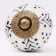 6 Pieces White Black Dots Leaf Cabinet Knobs