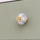 6 Pieces White Black Dots Leaf Cabinet Knobs