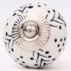 6 Pieces White Black Dots Leaf Cabinet Knobs