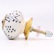 6 Pieces White Black Dots Leaf Cabinet Knobs