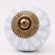 Grey White Ceramic Floral Drawer Knob-6 Pieces
