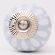 Grey White Ceramic Floral Drawer Knob-6 Pieces