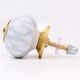 Grey White Ceramic Floral Drawer Knob-6 Pieces