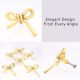 Gold Metal Bow Dresser Knobs-6 Pieces