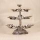 Traditional Indian Brass Aarti Oil Lamp in Silver Finish for Decor