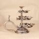 Traditional Indian Brass Aarti Oil Lamp in Silver Finish for Decor