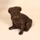 Dark Finish Handmade Brass Dog Statue in Sitting Position