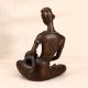 Brown Finish Brass Lady Musician Statue for Vintage Collection