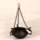 Engraved Vintage Brass Hanging Pot with Chain for Flower Decor
