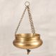 Handmade Finest Brass Hanging Pot with Chain in Brown Finish