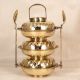 English Art Handmade Brass Tiffin Box with Spoon for Decor