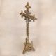 Handmade Vintage Brass Church Altar Cross with Silver Corpus