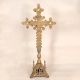 Handmade Vintage Brass Church Altar Cross with Silver Corpus