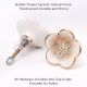 6 Pieces White Daffodils Ceramic Cabinet Knob With Gold Work