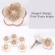 6 Pieces White Daffodils Ceramic Cabinet Knob With Gold Work