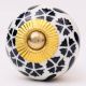 Black Tiny Flower Ceramic Knob