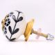 Black Tiny Flower Ceramic Knob