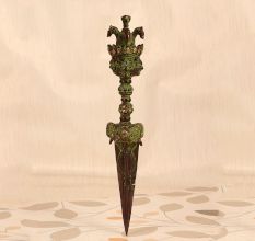 Vintage Worship Brass Phurpa in Nepalese Art for Decoration