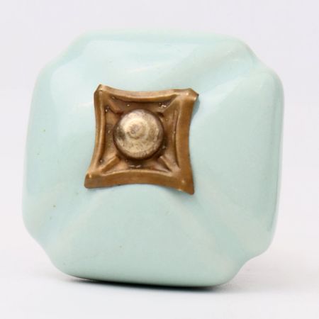 Solid Sage Green Square Ceramic Drawer Knob Online