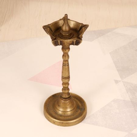 High-Quality Brass Oil Lamp from South India for Prayer Room