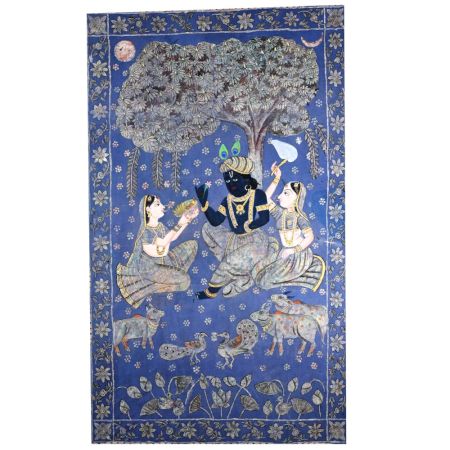 Pichwai Art Lord Krishna Golconda Art Painting for Home Decor Wall Art