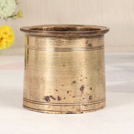Plain Brown Finish Holy Panchpatra Pot Made of Brass