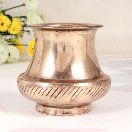 Gujarati Handmade Brass Holy Water Pot for Indoor Decoration