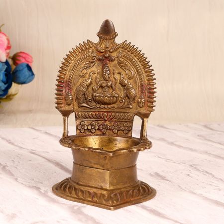 Handmade Holy Finest Brass Gajlaxmi Oil Lamp for Prayer Room
