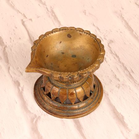 Indian Handmade Finest Brass Diya Oil Lamp for Rituals