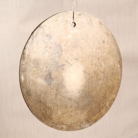 Handmade Finest Brass Round Bell with Wooden Mallet for Decor
