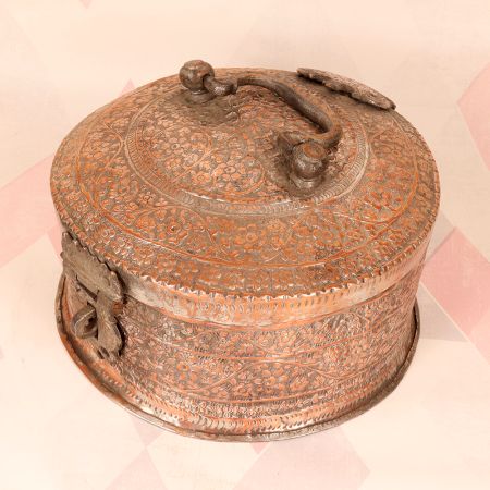 Islamic Art Engraved Jewelry Box in Vintage Finish from Hyderabad