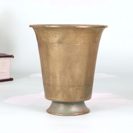 Handcrafted High-Quality Brass Holy Glass for Hindu Rituals