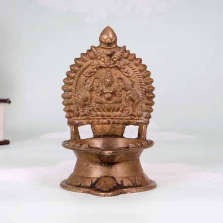 High-Quality Brass Gaja Lakshmi Oil Lamp for Home Decoration