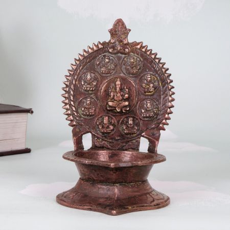 Holy Finest Brass Gajlaxmi Oil Lamp for Home Decoration