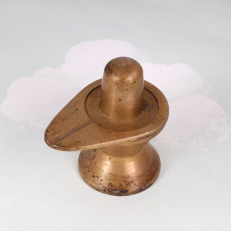 Plain Brown Finest Brass Shivling Statue for Prayer Room