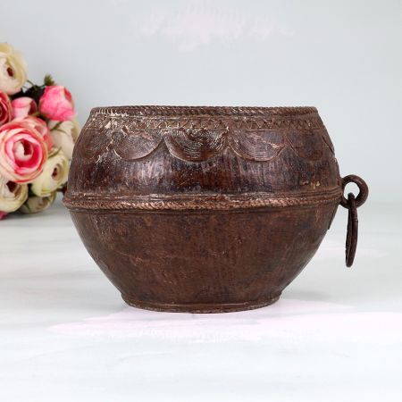 Vintage Finish Handmade Brass Measuring Bowl from Odisha