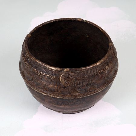 Indian Vintage Brass Rice Measurement Bowl from Odisha