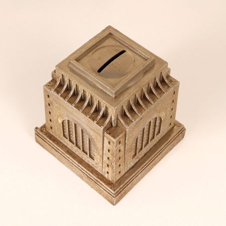 Vintage Handmade Used Metal Money Bank for Decoration