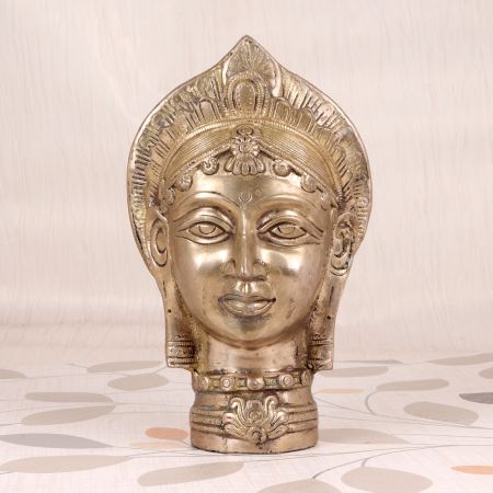 Indian Finest Brass Goddess Parvati Head Statue for Decoration