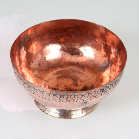 Islamic Vintage Copper Bowl with Engraving in Peshawari Art