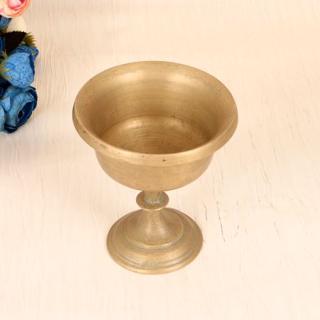 Handmade South Indian Vintage Brass Kumkum Cup for Decor