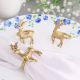Handcrafted Reindeer Brass Napkin Ring in Set of 4